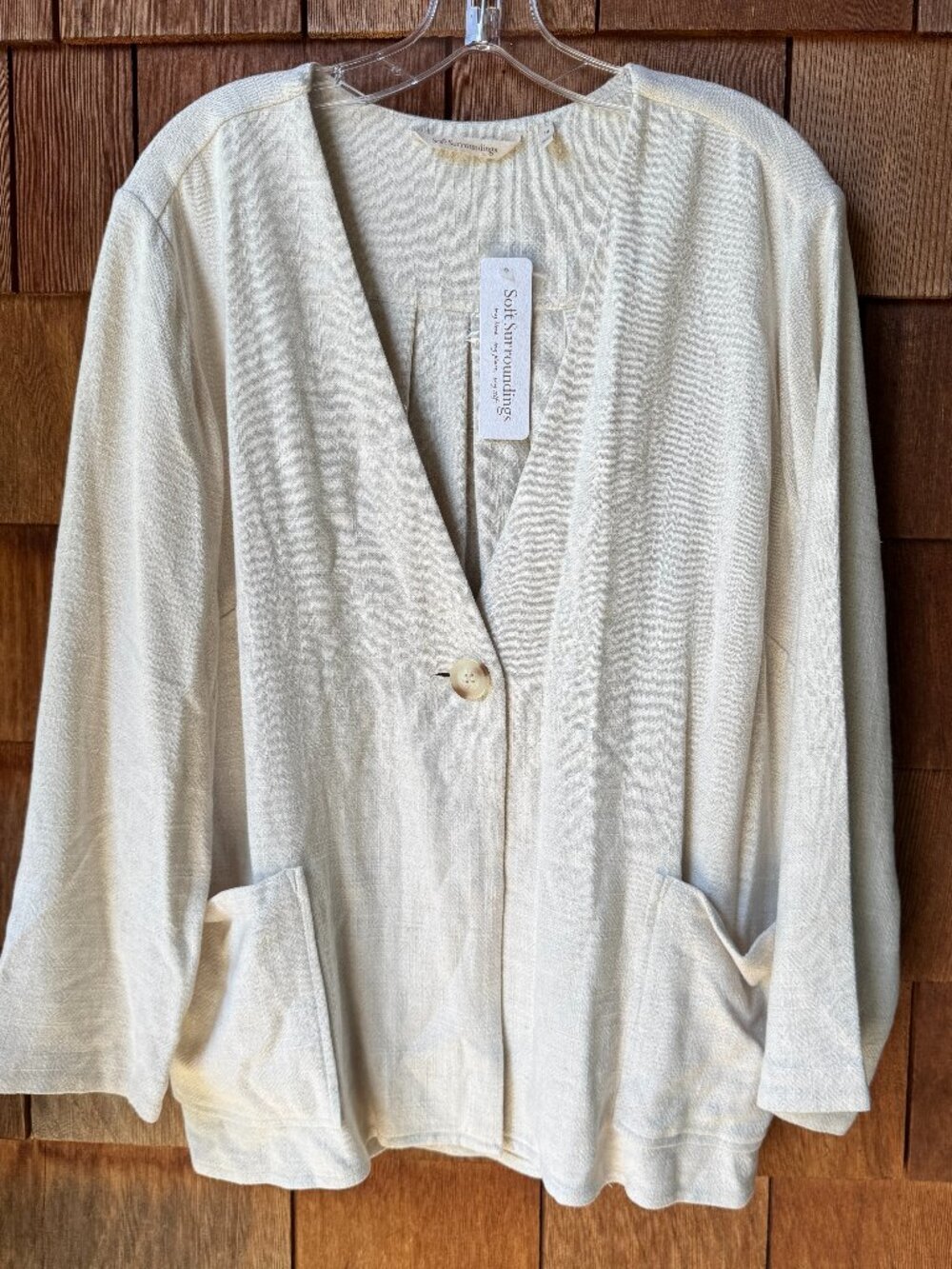 NWT Soft Surroundings Linen Nature Spirit Flax Jacket in Women's 1X